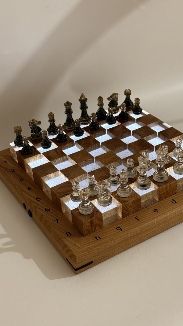 Шаховий набір з епоксидної смоли та дерева Premium Wood