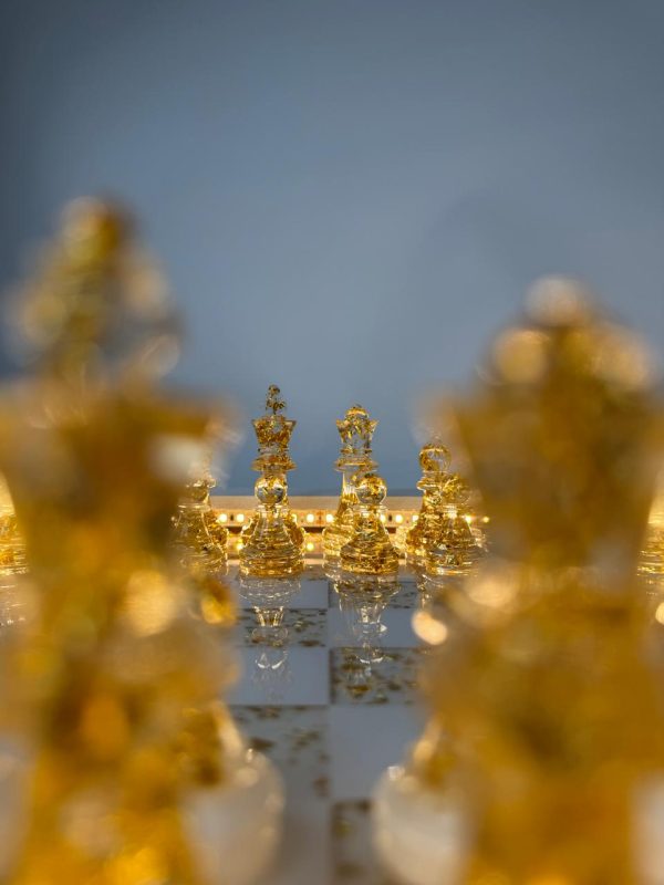 Шаховий набір з епоксидної смоли Premium Led із підсвіткою