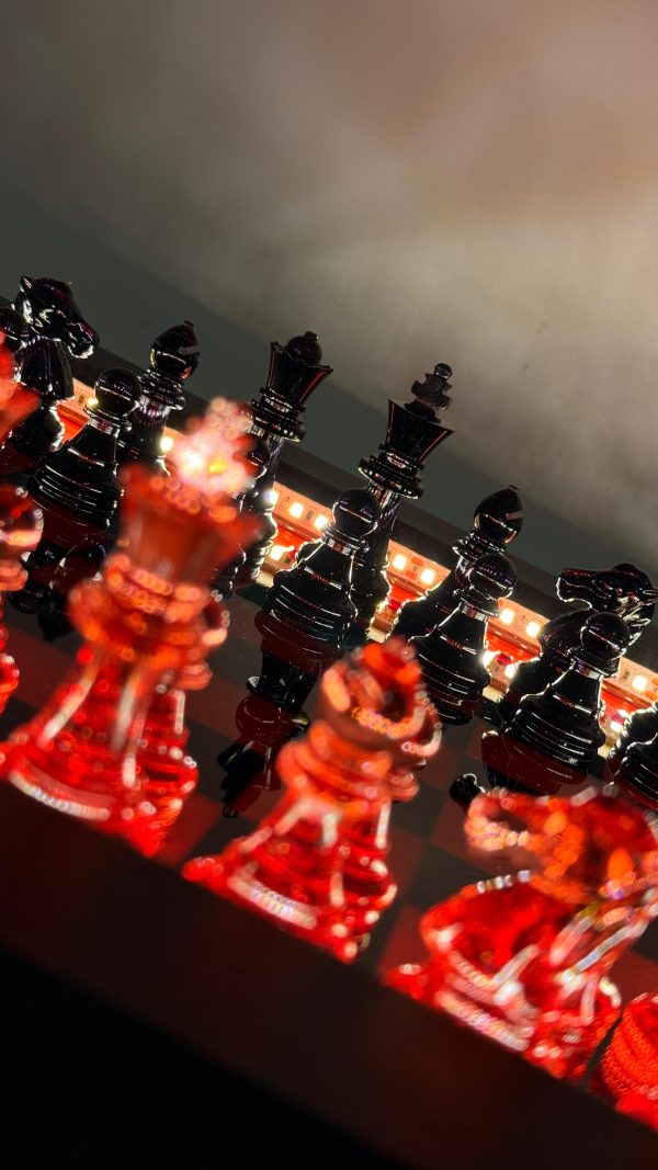 Шаховий набір з епоксидної смоли Premium Led із підсвіткою