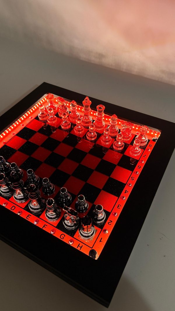 Шаховий набір з епоксидної смоли Premium Led із підсвіткою