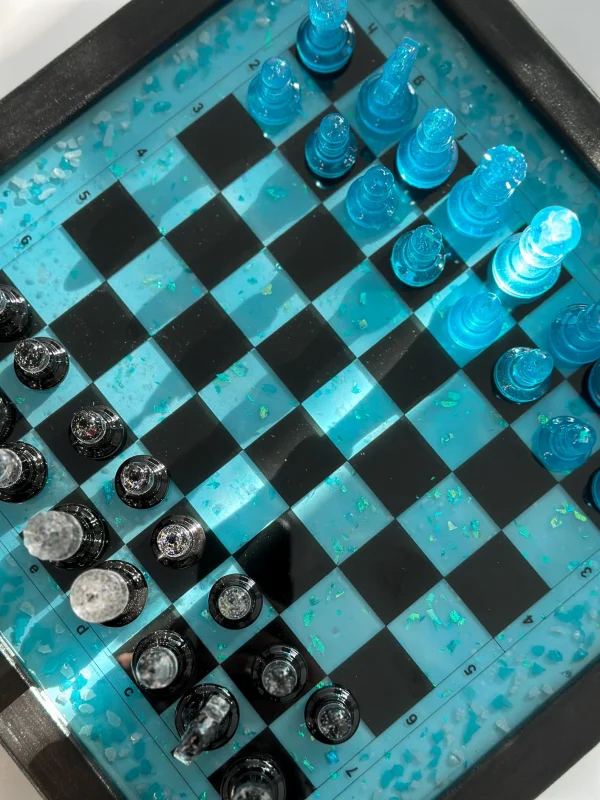 Шаховий набір з епоксидної смоли Premium Led із підсвіткою