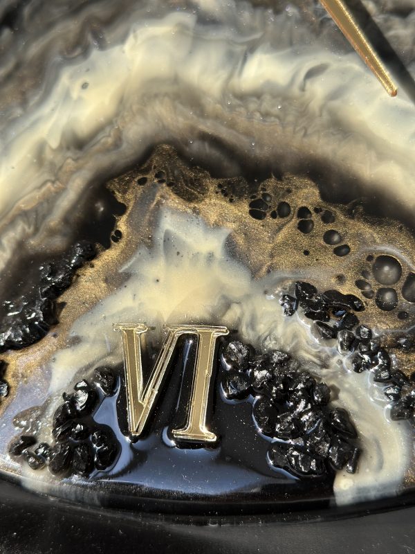 IMG_0374 Круглий настінний годинник з епоксидної смоли Мармуровий