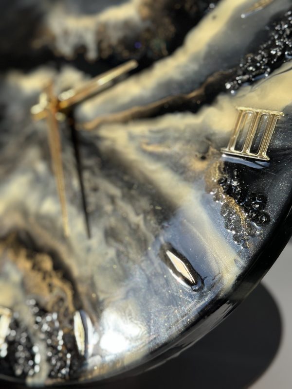 IMG_0375 Круглий настінний годинник з епоксидної смоли Мармуровий