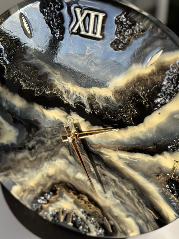 IMG_0376 Круглий настінний годинник з епоксидної смоли Мармуровий