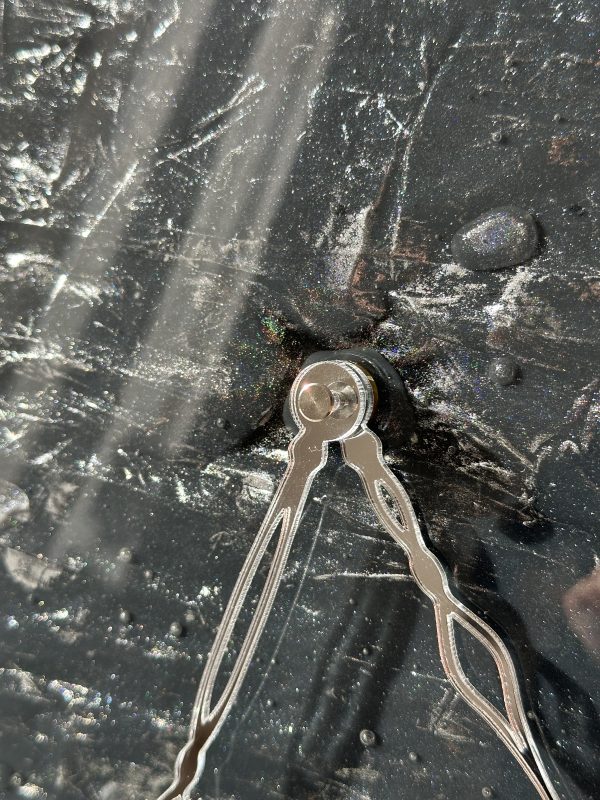 IMG_1149 Настінний круглий годинник з епоксидної смоли Срібло Лофт