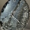 clock Настінний круглий годинник з епоксидної смоли Срібло Лофт