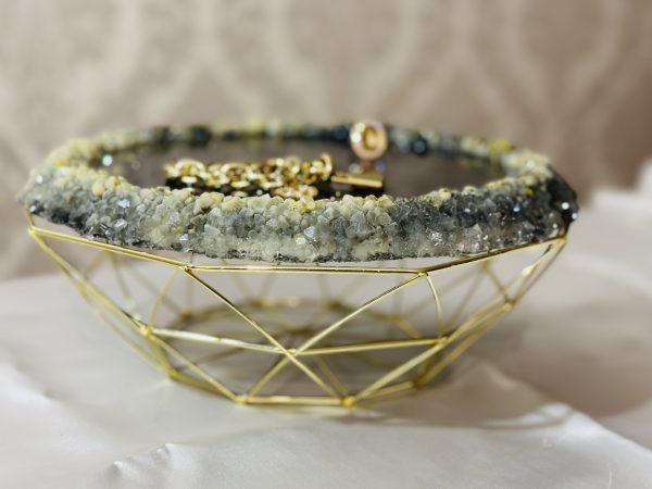 Піднос-таця з епоксидної смоли Crystal Queen Gold 26 см