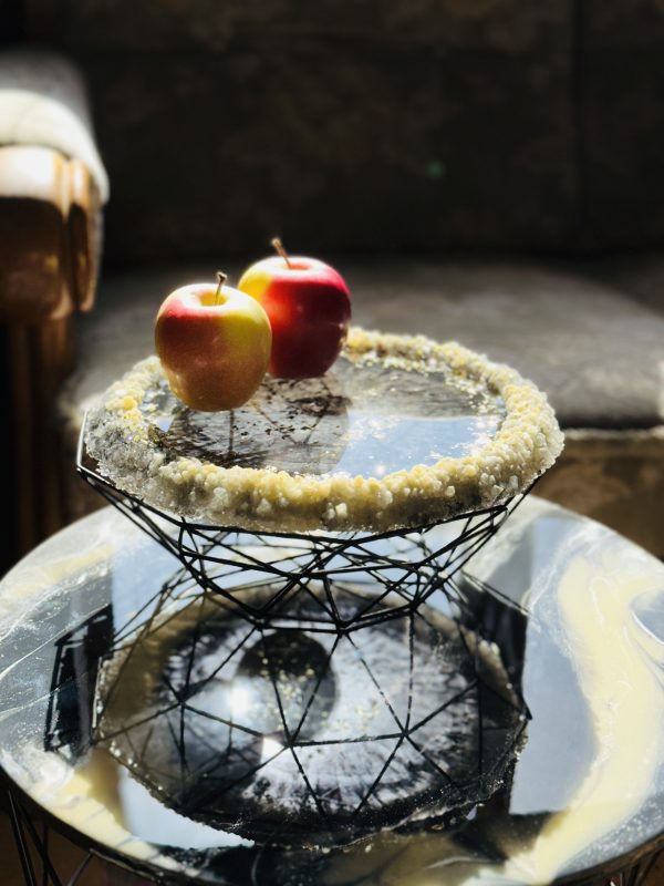 Піднос-таця з епоксидної смоли Crystal Queen Gold 26 см