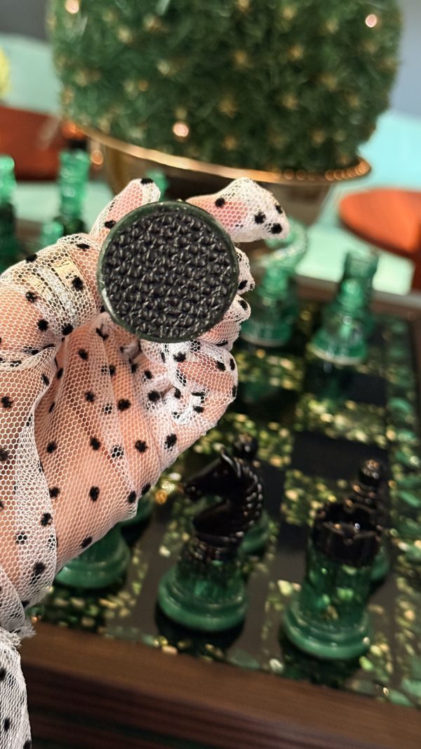 Малахітова шахова скриня з епоксидної смоли XL