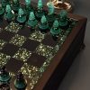 Малахітова шахова скриня з епоксидної смоли XL