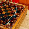 Шахова скриня з бурштином та епоксидною смолою XL