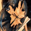 clock Круглий настінний годинник з епоксидної смоли та дерева 40 см