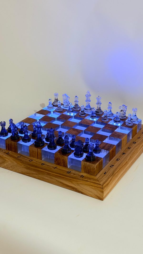 Шаховий набір з епоксидної смоли та дерева Premium Wood