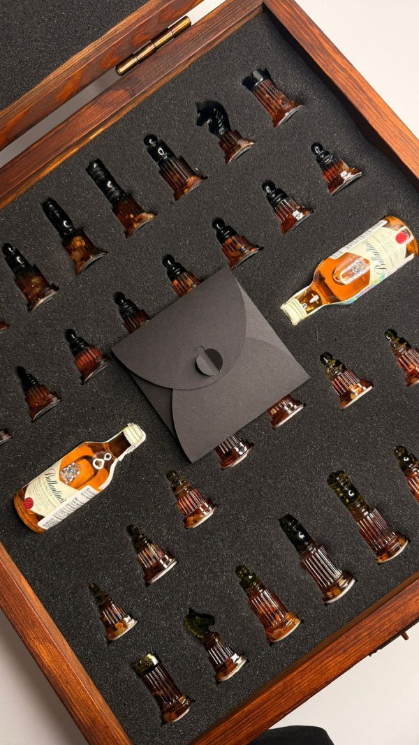 Шахова скриня з бурштином та епоксидною смолою XL