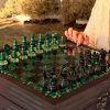 Малахітова шахова скриня з епоксидної смоли XL