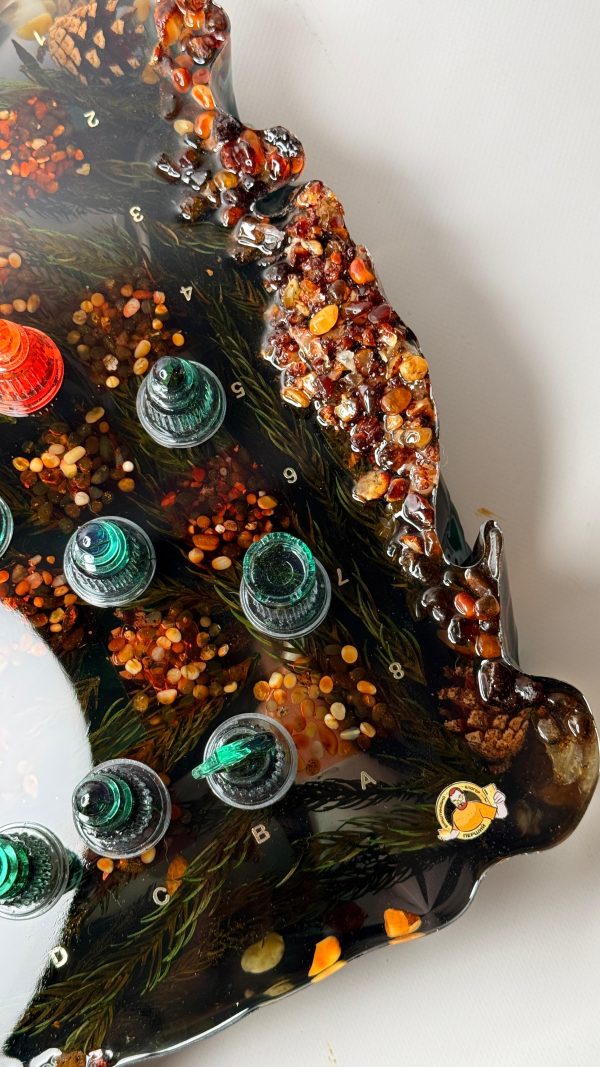 Колекційні шахи з епоксидної смоли, кедру та бурштину у вигляді Айсбергу "Бурштинова Легенда"