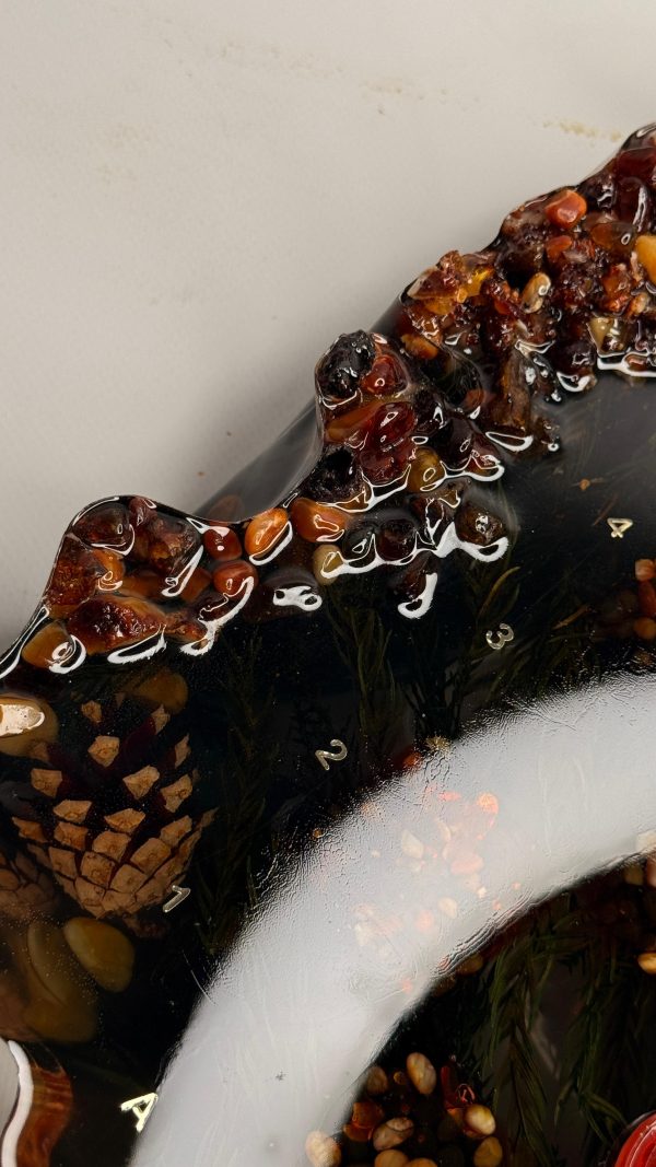 Колекційні шахи з епоксидної смоли, кедру та бурштину у вигляді Айсбергу "Бурштинова Легенда"