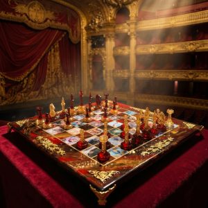 Ексклюзивний шаховий набір "Palais Garnier" з унікальними фігурами з епоксидної смоли