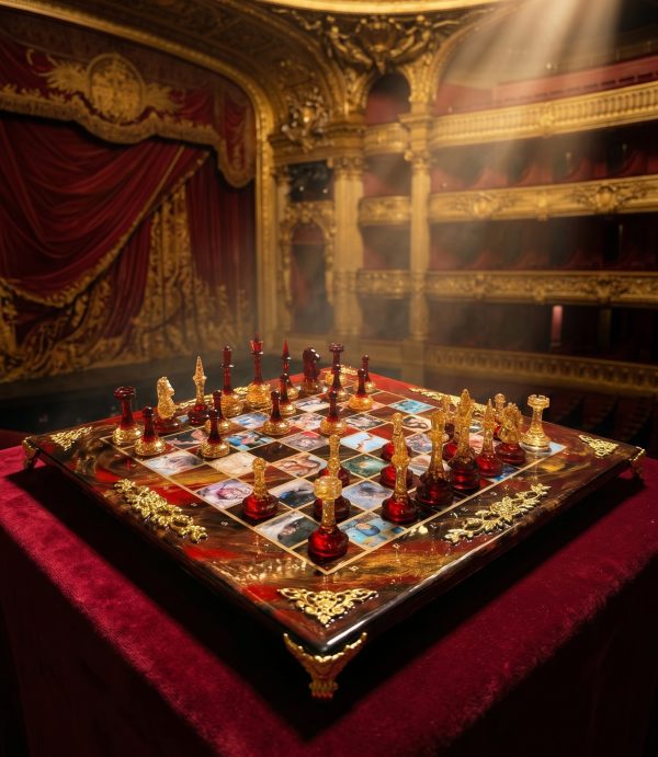 Ексклюзивний шаховий набір "Palais Garnier" з унікальними фігурами з епоксидної смоли